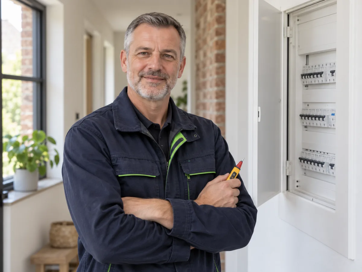 Erkend elektricien in Vlaanderen bij een zekeringkast