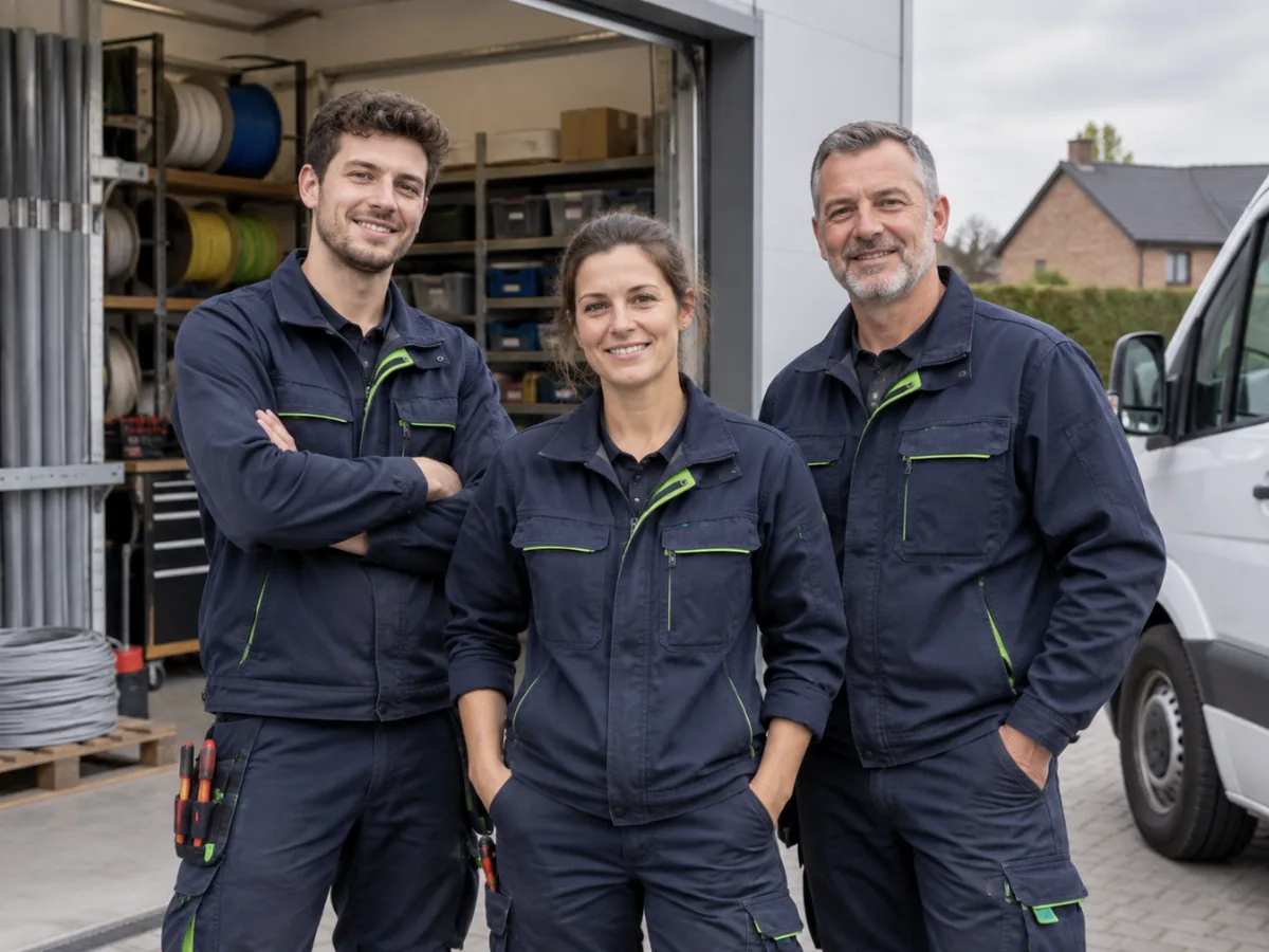 Het team van Elektricien Services aan het werk